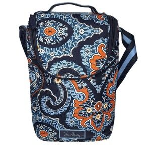 Vera Bradley Marrakesh Lighten Up Double Bottle Wine Cooler Bag Paisley Blue‎